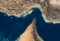 Ilustrasi Selat Hormuz (Ft: AI)