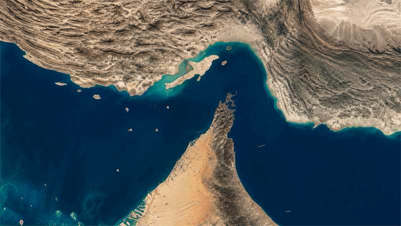 Ilustrasi Selat Hormuz (Ft: AI)