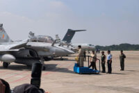 Presiden RI Prabowo Subianto mengahadiri acara penyerahan sejumlah alat utama sistem senjata (alutsista) di Lanud Halim Perdanakusuma, Jakarta, Senin (18/5/2026).(KOMPAS.com/Rahel)