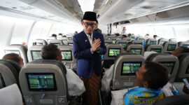 Wakil Menteri Haji dan Umrah RI Dahnil Anzar Simanjuntak menyampaikan pemerintah memberi kebebasan kepada jemaah memilih lokasi pemotongan dam sesuai keyakinan fikih masing-masing, Jumat (15/05/2026)(KOMPAS.com/JACK ROBBY DAMARJATI)
