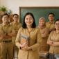 Ilustrasi guru honorer dan tenaga pendidik di sekolah negeri saat mengikuti kegiatan belajar mengajar.