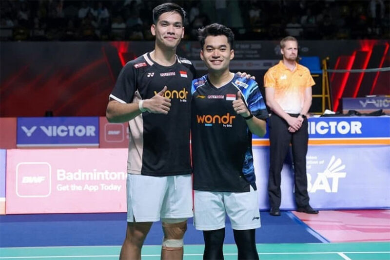 Ganda putra Indonesia, Leo Rolly Carnando/Daniel Marthin, menembus final Thailand Open 2026.(PBSI)

