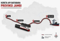 Peta Jalur kereta api khusus batu bara Jambi. Dewan Perwakilan Rakyat Daerah (DPRD) Provinsi Jambi menunjukkan komitmen yang tidak main-main dalam mengawal rencana megaproyek jalur kereta api khusus batu bara.