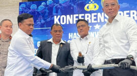 Bareskrim Polri mengungkapkan hasil investigasi awal terkait pemadaman listrik total (blackout) yang melanda sebagian besar wilayah Sumatera dalam jumpa pers di Bareskrim Polri, Jakarta Selatan, Senin (25/5/2026). (Rumondang Naibaho/detikcom)