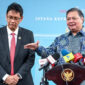 Menko Perekonomian Airlangga Hartarto (kanan) bersama Menteri Keuangan Purbaya Yudhi Sadewa (kiri) menyampaikan keterangan pers usai mengikuti rapat di Kompleks Istana Kepresidenan, Jakarta, Jumat (22/5/2026). Foto: Galih Pradipta/ANTARA FOTO
