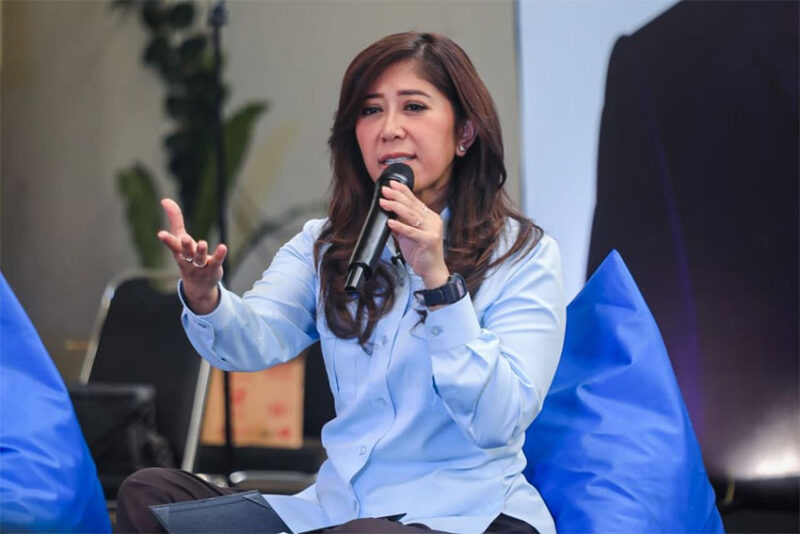 Menteri Komunikasi dan Digital (Komdigi), Meutya Hafid diacara Indonesia.go.id Menyapa Medan: Gass Pol Tolak Judol di Medan Amplas, Rabu (13/5/26).(Dokumentasi Pemko Medan)
