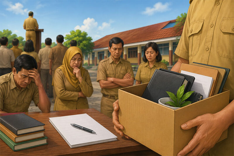 ilustrasi kelapa sekolah mrngundurkan diri