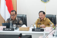 Ketua Satuan Tugas Percepatan Rehabilitasi dan Rekonstruksi (Satgas PRR) Muhammad Tito Karnavian memaparkan sektor prioritas dalam rencana induk pemulihan pascabencana di Aceh, Sumatera Utara, dan Sumatera Barat hingga 2028.(Dok. Kemendagri)