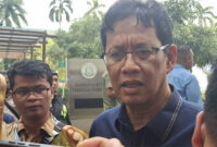 Menteri Keuangan Purbaya Yudhi Sadewa kepada awak media di Kejagung, Jakarta pada Rabu (13/5/2026).(KOMPAS.com/DEBRINATA RIZKY)
