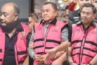 Tiga mantan pimpinan BGN: Dadan Hindayana (kiri), Lodewyk Pusung (tengah), dan Sony Sanjaya (kanan)