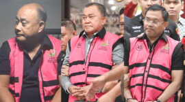 Tiga mantan pimpinan BGN: Dadan Hindayana (kiri), Lodewyk Pusung (tengah), dan Sony Sanjaya (kanan)
