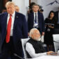 Presiden AS, Donald Trump, berada di antara sejumlah petinggi negara yang menghadiri KTT G7 di Perancis, Rabu (17/6/2026). (AFP/GETTY IMAGES melalui BBC INDONESIA)
