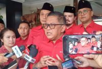 Sekretaris Jenderal (Sekjen) PDI-P Hasto Kristiyanto menilai kondisi fiskal Indonesia saat ini, berada dalam situasi mengkhawatirkan.(KOMPAS.com/Tria Sutrisna)