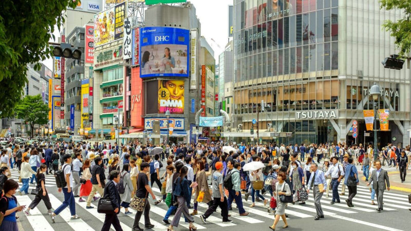 Ilustrasi Shibuya, Jepang.