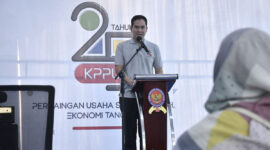 Ketua Panitia Kerja (Panja) RUU Amandemen UU Nomor 5 Tahun 1999 sekaligus Wakil Ketua Komisi VI DPR, Adisatrya Suryo Sulisto dalam peringatan 25 Tahun KPPU di Kantor Pusat KPPU, Jakarta, Senin (9/6/2025).(DOK. KPPU )
