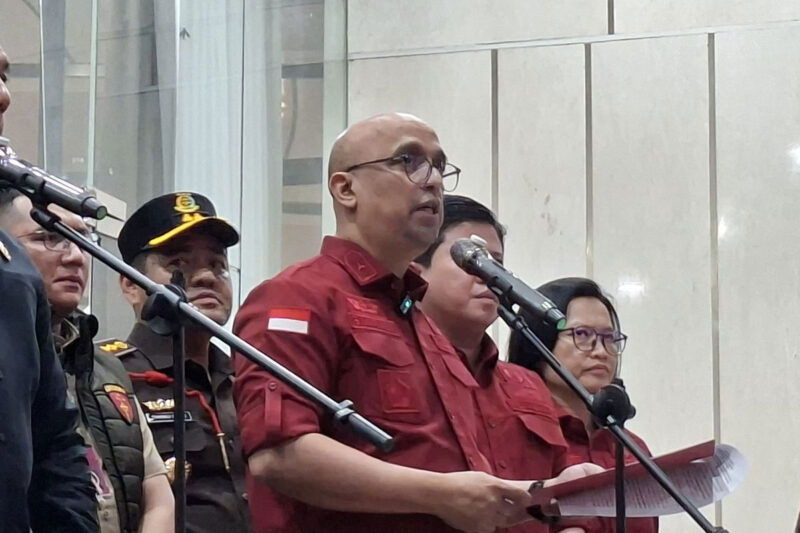 Direktur Penyidikan Jaksa Agung Muda Tindak Pidana Khusus (Dirdik Jampidsus) Syarief Sulaeman Nahdi dalam konferensi pers di Gedung Bundar, Kejagung, Jakarta, Rabu (3/6/2026).(KOMPAS.com/NICHOLAS RYAN ADITYA)