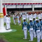Pasukan Pengibar Bendera Pusaka (Paskibraka) mengibarkan duplikat Bendera Pusaka Merah Putih Upacara pada upacara Peringatan Detik-detik Proklamasi Kemerdekaan ke-80 Republik Indonesia di Istana Merdeka, Jakarta, Minggu (17/8/2025). HUT Ke-80 RI tersebut mengangkat tema Bersatu, Berdaulat, Rakyat Sejahtera, Indonesia Maju. (ANTARA FOTO/Galih Pradipta)