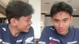 Veda Ega Pratama (kiri) dan Mario Aji (kanan) bicara tantangan balapan di Sirkuit Austin, Texas(Kompas.com/Donny)