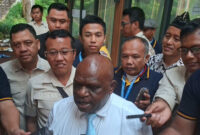 Menteri Hak Asasi Manusia (HAM) Natalius Pigai sebut siaran langsung terhadap proses persidangan yang belum berkekuatan hukum tetap atau inkrah dapat dikategorikan sebagai pelanggaran(KOMPAS.com/NICHOLAS RYAN ADITYA)