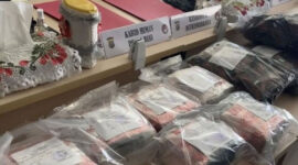 Sabu dan 969 cartridge etomidate asal Malaysia yang diamankan polisi.(Annisa Firdausi)