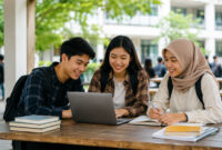 ilustrasi siswa sedang belajar