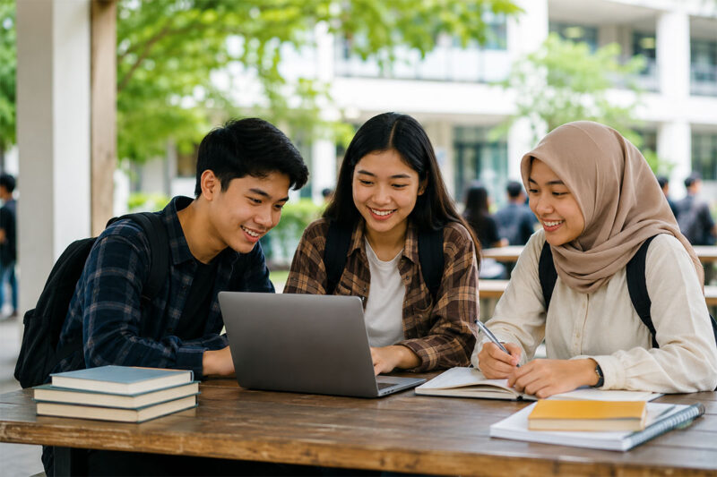 ilustrasi siswa sedang belajar