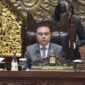 Wakil Ketua DPR Sufmi Dasco Ahmad saat memimpin rapat paripurna di Kompleks Parlemen Senayan, Senin (8/12/2025).(DPR/Munchen dan Vel)
