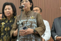 Deputi Gubernur Senior Bank Indonesia (BI) Destry Damayanti dalam jumpa pers di Gedung DPR, Senayan, Jakarta, Senin (29/6/2026). (KOMPAS.com/ADHYASTA DIRGANTARA)