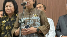 Deputi Gubernur Senior Bank Indonesia (BI) Destry Damayanti dalam jumpa pers di Gedung DPR, Senayan, Jakarta, Senin (29/6/2026). (KOMPAS.com/ADHYASTA DIRGANTARA)