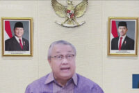 Gubernur BI Perry Warjiyo dalam konferensi pers RDG BI Juni 2026, Kamis (18/56/2026). Gubernur BI Perry Warjiyo mundur dari jabatannya. (Tangkapan layar Zoom.)

