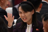 Kim Yo Jong, adik perempuan pemimpin Korea Utara Kim Jong Un, menghadiri acara di Balai Agung Rakyat setelah parade militer yang menandai peringatan 80 tahun kemenangan atas Jepang dan berakhirnya Perang Dunia II, di Beijing pada 3 September 2025.(JADE GAO)