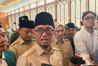 Wakil Menteri Haji dan Umrah (Wamenhaj) RI Dahnil Anzar Simanjuntak saat ditemui di Asrama Haji Jakarta, Pondok Gede, Rabu (8/7/2026).(KOMPAS.com/FIRDA JANATI)
