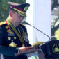 Kapolri Jenderal Listyo Sigit Prabowo saat pidato dalam HUT ke-80 Polri di Cikeas, Jawa Barat, Rabu (1/7/2026).(Dok Humas Korps Brimob Polri)