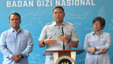 Kepala Badan Gizi Nasional (BGN) Sudaryono saat konferensi pers, di Kantor BGN, Jakarta Pusat, Rabu (28/7/2027).(KOMPAS.com/FIRDA JANATI)