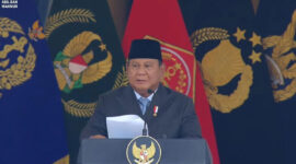 Presiden Prabowo Subianto saat melantik perwira TNI-Polri di Istana, Jakarta, Rabu (22/7/2026). (Dok. Setpres YouTube)
