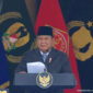 Presiden Prabowo Subianto saat melantik perwira TNI-Polri di Istana, Jakarta, Rabu (22/7/2026). (Dok. Setpres YouTube)
