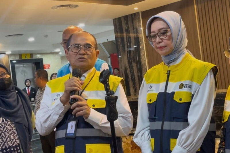 Kepala BPH Migas Wahyudi Anas (kiri) dan Anggota Komite BPH Migas Erika Retnowati (kanan) saat ditemui di Kantor BPH Migas, Jakarta, Selasa (31/3/2026). (KOMPAS.com/YOHANA ARTHA ULY)
