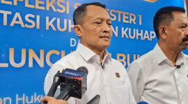 Jaksa Agung Muda Bidang Pengawasan (Jamwas) Kejaksaan Agung, Rudi Margono ditemui di Universitas Al Azhar, Jakarta, Rabu (24/6/2026).(KOMPAS.com/NICHOLAS RYAN ADITYA)