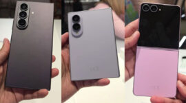 Samsung Z Fold 8 yang hadir dengan passport-style ditawarkan dalam tiga varian warna, yakni Lavender (Hero), Cream, dan Graphite. Sementara Samsung Z Fold 8 Ultra dipasarkan dalam pilihan warna Violet Shadow (Hero), Cream, dan Graphite. Kemudian untuk Samsung Z Flip 8, ponsel lipat bergaya clamshell ini hadir dengan varian warna Pink (Hero), Cream, dan Graphite. (KOMPAS.com/GALUH PUTRI RIYANTO)