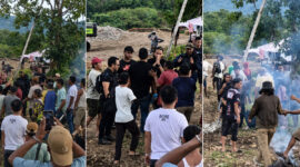 Tim Badan Reserse Kriminal (Bareskrim) Polri diadang warga saat mengecek dugaan aktivitas penambangan emas tanpa izin (PETI) di wilayah Tabir, Kabupaten Merangin, Kamis (9/7/2026)