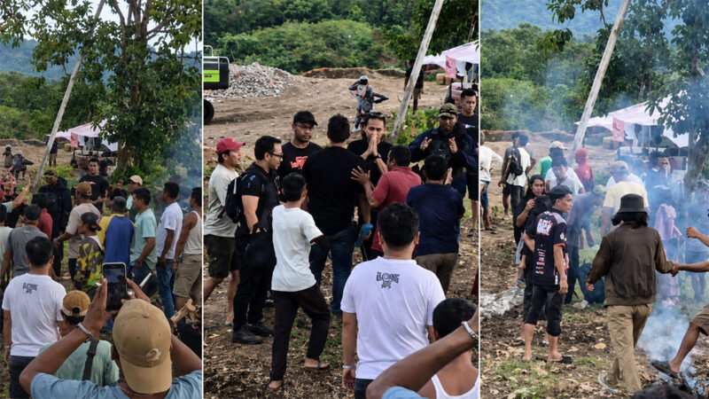 Tim Badan Reserse Kriminal (Bareskrim) Polri diadang warga saat mengecek dugaan aktivitas penambangan emas tanpa izin (PETI) di wilayah Tabir, Kabupaten Merangin, Kamis (9/7/2026)