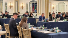 Deputi Bidang Koordinasi Kerja Sama Ekonomi dan Investasi Kementerian Koordinator Bidang Perekonomian Edi Prio Pambudi dalam Pertemuan Sherpa G20 ke-2 Presidensi Amerika Serikat (AS) di Washington DC, Senin (6/7/2026). 
