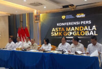 Konferensi Pers Program Asta Mandala SMK Go Global di Aula KH Abdurrahman Wahid KP2MI, Rabu (5/8/2026). (Thalita Dewanty/KOMPAS.com)