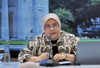 Direktur Perlindungan Warga Negara Indonesia (PWNI) Kementerian Luar Negeri (Kemlu) RI, Heni Hamidah saat konferensi pers di Kantor Kemenlu, Jakarta Pusat, Kamis (13/8/2026).(KOMPAS.com/FIRDA JANATI)