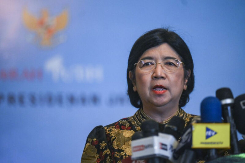 Pejabat Gubernur Sementara Bank Indonesia (BI) Destry Damayanti memberikan keterangan pers usai mengikuti rapat Komite Stabilitas Sistem Keuangan (KSSK) dengan Presiden Prabowo Subianto di Kompleks Istana Kepresidenan, Jakarta, Senin (27/7/2026).