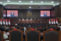   Sidang Mahkamah Konstitusi (MK) saat mengucapkan sejumlah putusan uji materi di Gedung MK, Jakarta, Jumat (28/8/2026).(KOMPAS.com/Fristin Intan Sulistyowati )