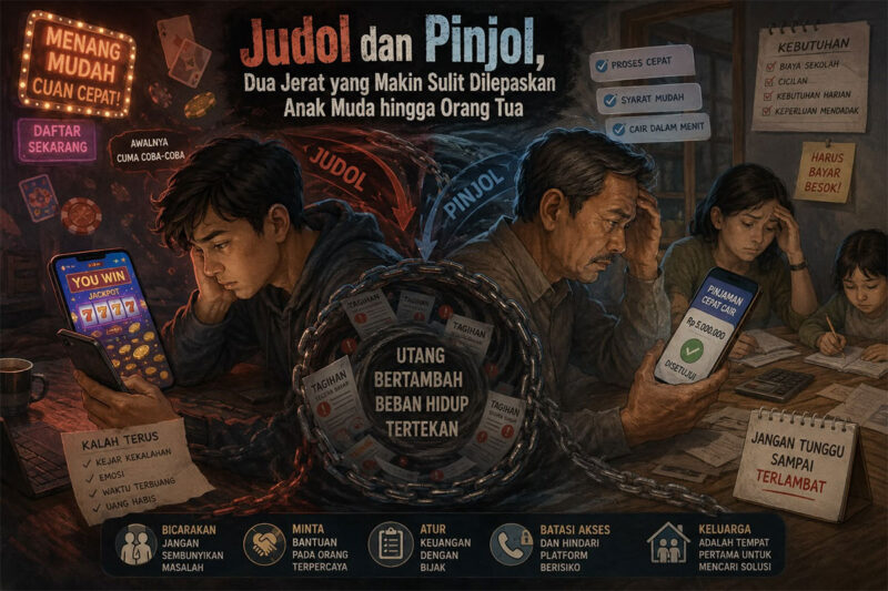 ilustrasi judol dan pinjol