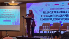 Ketua Komisi Nasional Anti Kekerasan terhadap Perempuan (Komnas Perempuan) Maria Ulfah Anshorsaat diseminasi Laporan Sinergi Data Kekerasan Terhadap Perempuan Kementerian PPPA, Komnas Perempuan, dan Forum Pengada Layanan periode data 2025, di Jakarta, pada Kamis (13/8/2026).(KOMPAS.com/Fristin Intan Sulistyowati )