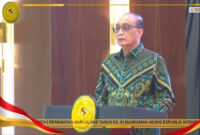 Ketua Mahkamah Agung (MA) Sunarto menjelaskan, SEMA 4/2026 memperjelas bahwa upaya hukum banding maupun kasasi tidak dapat diajukan terhadap putusan bebas, dalam peringatan HUT ke-81 MA, Rabu (19/8/2026).()
