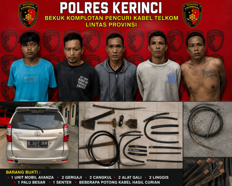 tersangka komplotan maling kabel telkom